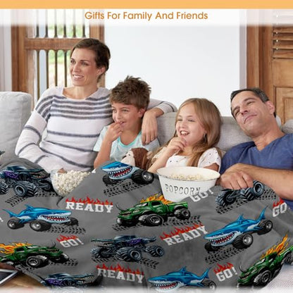Car Shark Blanket Gifts for Adults Men Women Boys Girls Birthday Christmas Halloween Easter Dad Husband Boyfriend Son Throw Blanket 60"x80" - color: Car2, size: 60"x80"