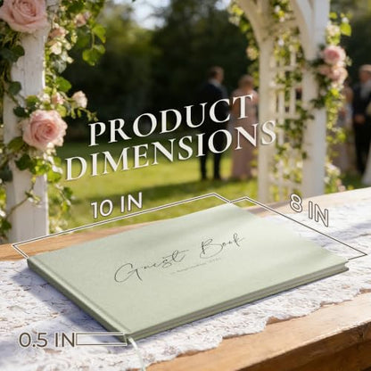 Vienrose Wedding Guest Book Journal, Wedding Registry Must Haves Things with 80 Blank Pages, Linen Photo Guestbook to Sign at Reception Party, Create Your Customizable Memory Album, Dusty Sage Green - color: Dusty Sage Green