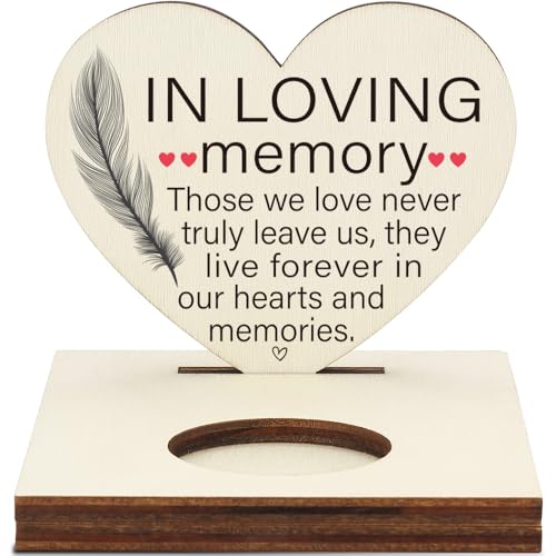 Memorial Tealight Candle Holder with “in Loving Memory” Heart Verse, Remembrance Plaque, Sympathy Bereavement Gift for Loss of Loved Ones, LMM4 - color: In Loving Memory