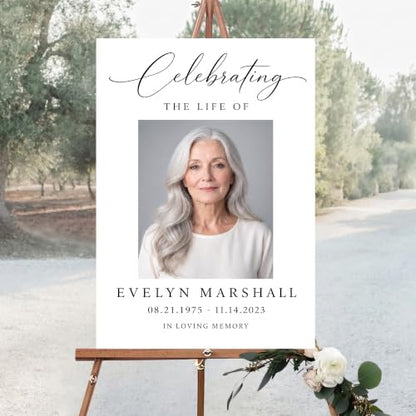 Personalized Funeral Celebration Of Life Welcome Sign #12 - color: Style 12