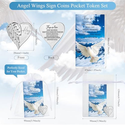 Sureio 30 Sets Heart Pocket Hug Token Funeral Keepsakes Prayer Cards