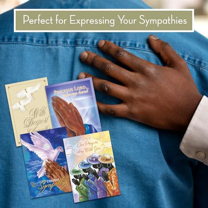 African American Expressions Boxed Sympathy Cards Assortment – Religious Greeting Cards with Envelopes – Christian Gift Set