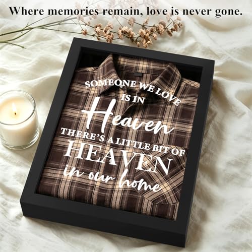 Sympathy Gifts for Loss of Loved One, Clothing Memorial Shadow Box Frame - color: Black