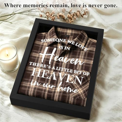 Sympathy Gifts for Loss of Loved One, Clothing Memorial Shadow Box Frame - color: Black