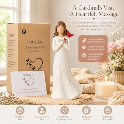 Cardinal Gifts for Women, Angel Cardinal Figurine, Red Cardinal Memorial Gifts for Loss of Loved One, Cardinal Sympathy Gifts for Women, Bereavement Remembrance Gift, Condolence Comfort Keepsake - size: Cardinal