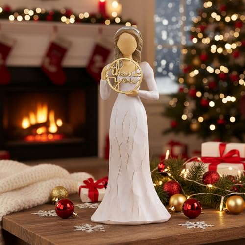 NAN ZAI NAN FANG Thank You Gifts for Women Friends Coworkers | Love You Mom Volunteer Pastor Teacher Appreciation Gifts 6.7" Resin Sculpted Hand-Painted Figurines Home Decor - style: Thank You