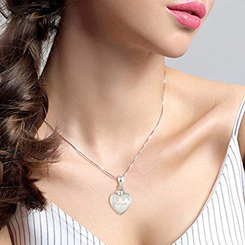 BEILIN 925 Sterling Silver Heart Cremation Jewelry Keepsake Urn Necklace for ashes : Forever in My Heart - style: Bat