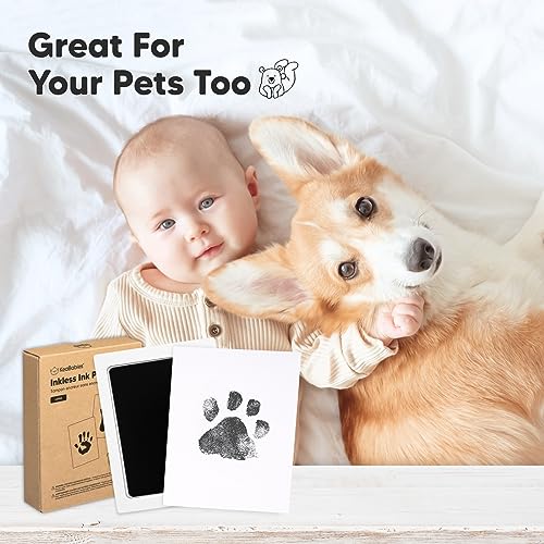 2pk Inkless Baby Hand and Footprint Kit, Mess Free Ink Pads (Jet Black, L) - color: Jet Black, size: 2-Pack, Large 3.1” x 4.9”