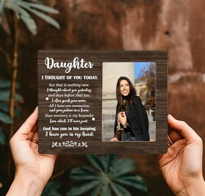 Daughter Memorial Picture Frame, Sympathy Wooden Photo Frame Gifts for Loss of Daughter, 4x6 inch Photo - style: Daughter Memorial-2