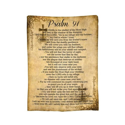 Psalm 91 Gifts Blanket for Women Christian Gifts Faith Bible Religious Gifts Christian Inspirational Blankets Soft Flannel Throw Blanket 80"X60" - color: Psalm 91, size: 80"x60"