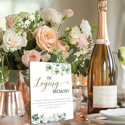 In Loving Memory Wooden Sign, Wedding Memorial Sign, Greenery, 11x8 Inches, Tabletop, Rustic