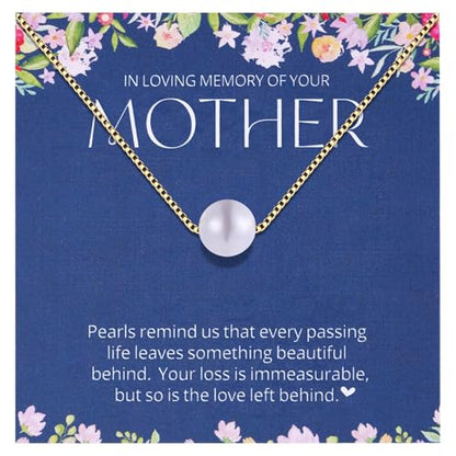 Aesnefe Loss of Mother Grief Gift, Sympathy Gift, Mom Remembrance Necklace, Mom Memorial Gifts for Daughter, Bereavement Keepsake Condolence, Mother Passed Away Gifts - style: Gold