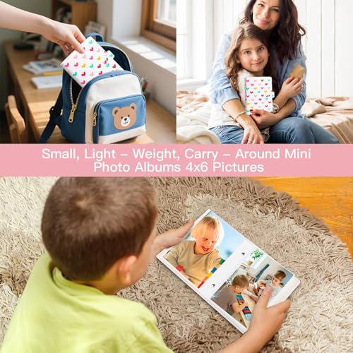 Ruibytree 2 Pack Mini Photo Albums 4x6 Pictures, 104 Photos Total, White - color: White