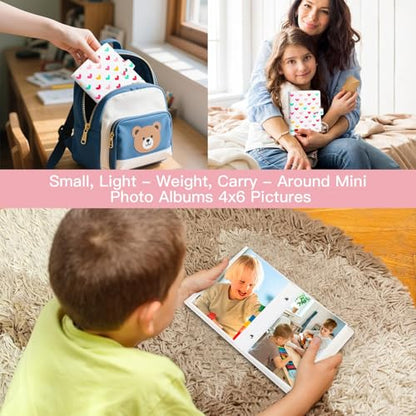 Ruibytree 2 Pack Mini Photo Albums 4x6 Pictures, 104 Photos Total, White - color: White