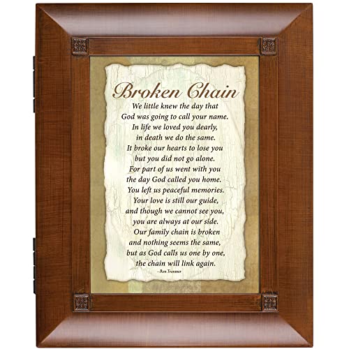 Cottage Garden Broken Chain God to Call You Home Woodgrain Remembrance Keepsake Box