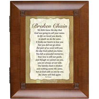 Cottage Garden Broken Chain God to Call You Home Woodgrain Remembrance Keepsake Box