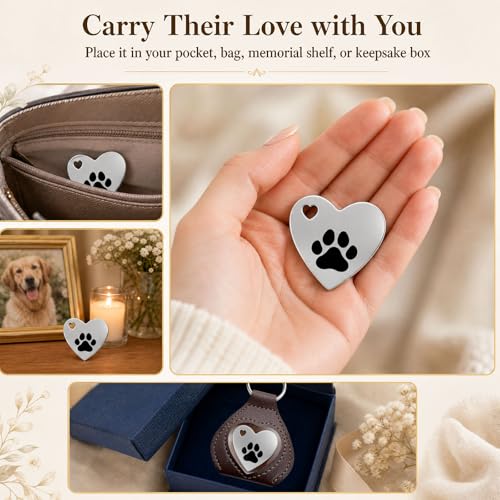 Pet Fur Keepsake for Dog Cat Loss, Pocket Hug Rainbow Bridge Memorial Keychain to Hold Pet Hair Close to Your Heart, Pet Sympathy Gift for Grieving Dog Mom Cat Mom Pet Owner