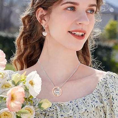 Dletay Urn Necklace for Ashes Stainless Steel Cremation Jewelry Memorial Ash Necklace for Men Women Urn Pendant Ashes Holder - color: Gold-Mom