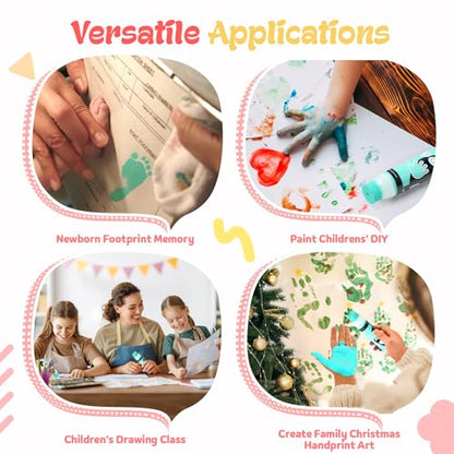 Nabance 2.54 fl oz Mint Green Baby Hand and Footprint Friendly Paint, Dog Cat Paw Print Safe Paint, Non-Toxic Acid-Free, Safe Gentle for Home School Christmas New Year DIY Keepsake Stamp - color: Mint Green