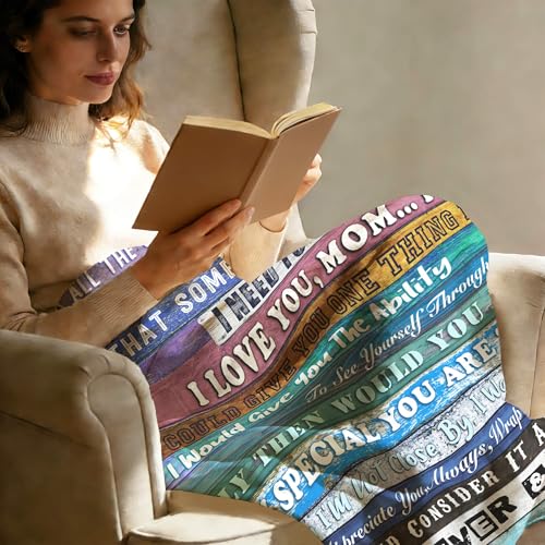 Gifts for Mom,I Love You Mom Throw Blanket, Soft Flannel Blanket for Mother's Day, Christmas, Valentines, Birthday Gift & Bed, Couch, Living Room Use 50x60 Inch - color: Mom-1