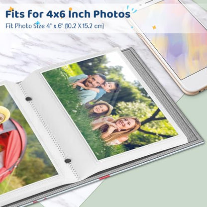 Fintie Photo Album 4x6 Photos - 52 Pockets Small Wallet Albums For Family - color: Colorful Stars