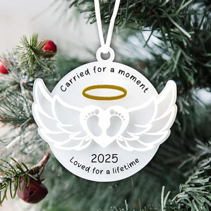 Miscarriage Ornament, Acrylic Baby Memorial Ornaments, 2025 Carried for a Moment Sympathy Gift Baby Loss, Miscarriage Gifts for Mothers & Fathers, Infant Loss Remembrance Christmas Ornaments