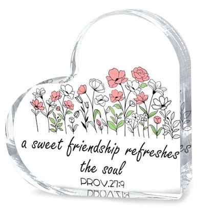Friend Gifts for Women,Inspirational Heart Acrylic Gift for Women,Best Friend,Soul Sister,Christian Birthday,Friendship Day Valentine's Present,A Sweet Friendship Refreshes The Soul - color: soul