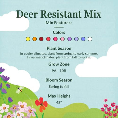 Ferry-Morse Deer Resistant Bulk Wildflower Seeds, 530,000+, 1 lb - color: Deer Resistant