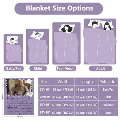 Personalized Sympathy Blanket Custom Memorial Blanket with Photos for Loss of Loved One in Loving Memory Bereavement Grief Gifts for Father Mother Husband Wife Friends (Style-6)
