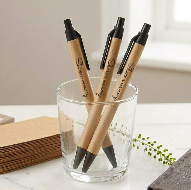 ANGEL & DOVE 3 Pens for Funeral Guest Book - Share a Memory - Favours, Condolence, Memories, Keepsake
