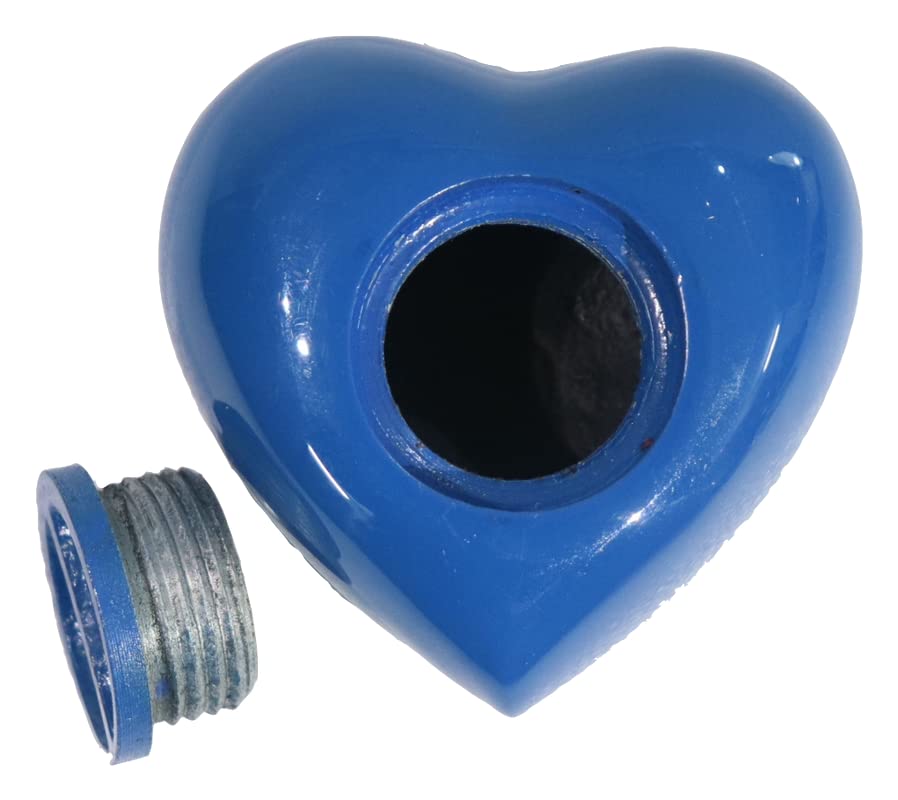 Blue Butterfly Small Love Heart Urn for Human Ashes Remains - Funeral Gift Set of Mini Heart Urn - Display Stand - Velvet Carry Bag - A Paper Funnel - Magnetic Closure Gift Box - color: Blue Butterfly in Hand-heart