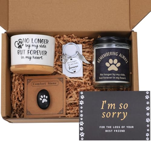 LESEN Loss of Dog Cat Pet Sympathy Gift,Dog Memorial Gifts for Loss of Dog,Dog Passing Away Bereavement Remembrance Gift Basket for Friends Family