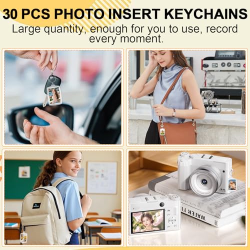 30 PCS Acrylic Photo Frame Keyring for Insert 4.6 x 3.2cm Photo | Clear Picture Keychain with Split Ring Photo Frame Keychain as Gift