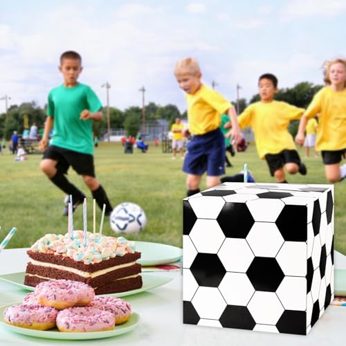 Soccer Card Box Sports Party Favors Post Box Cardboard Receiving Money Holder for Soccer Theme Wedding Reception, Baby Showers, Anniversary, Birthday Party, Graduation Table Centerpiece Decorations - style: Soccer