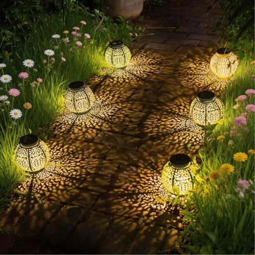 TAKE ME 2 Packs Solar Lanterns Outdoor Lights Waterproof Garden Lanterns for Patio,Outside Mothers Day Gifts Mom Wife Grandma Birthday Gifts [Set of 2] - color: Blue