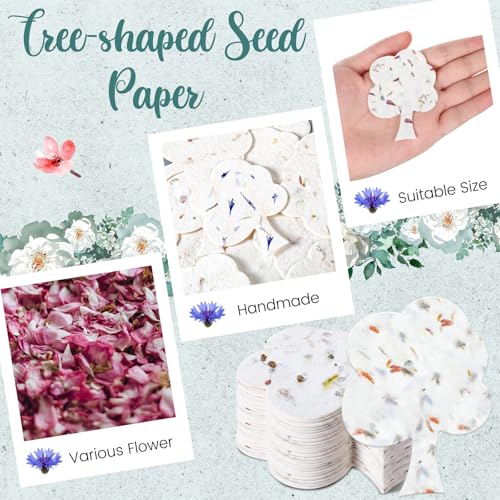 Dunzoom 50 Pcs Plantable Seed Paper Tags Wildflower,Tree Shape - style: Tree Shape