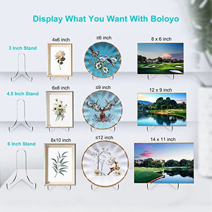 Boloyo 60-Degree Angle Acrylic Plate Display Stand , 4.5 Inch 2PC Clear Acrylic Display Holder Easel Base for Home Office Kitchen School Art Display - color: 60-Degree Angle, size: 4.5 inch(2PC)
