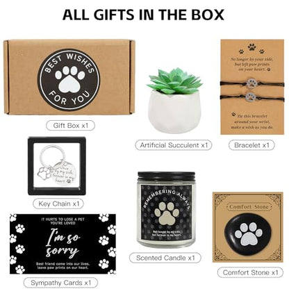 iAOVUEBY Loss of Dog Pet Sympathy Gift, Pet Memorial Gifts for Dogs, Loss of A Dog Sympathy Gift Baskets, Dog Passing Away Gifts, Loss of Pet Gift Box for Dogs Lovers Friends Family