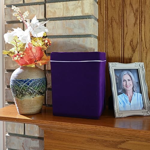 Velvet Urn Bag with TSA Approved Cremation Container | Holds Cremated Ashes of Human Adult | For Use in a Niche or Ground Burial | Fits the Crowne Burial Urn Vault (Green) - color: Green
