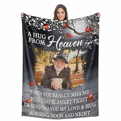 Custom Memorial Blanket with Photo - Sympathy Gift for Loss of Loved One - color: Style 12