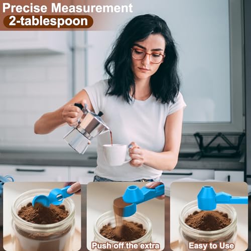 Palksky Coffee Scoop & Funnel for Reusable K Cup Refillable Coffee Pods,2 Tablespoon Coffee Measuring coffee Scooper,1PCS (Sky Blue) - color: Sky Blue