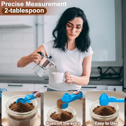 Palksky Coffee Scoop & Funnel for Reusable K Cup Refillable Coffee Pods,2 Tablespoon Coffee Measuring coffee Scooper,1PCS (Sky Blue) - color: Sky Blue