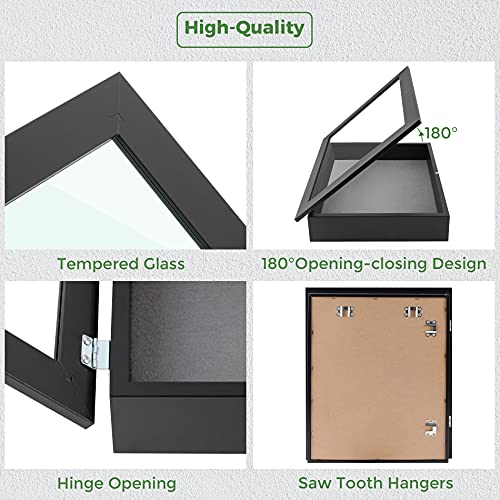 Frametory 11x14 Shadow Box Frame Display Case, 2-inch Depth (Black) - color: Black, size: 11x14(1 Set)
