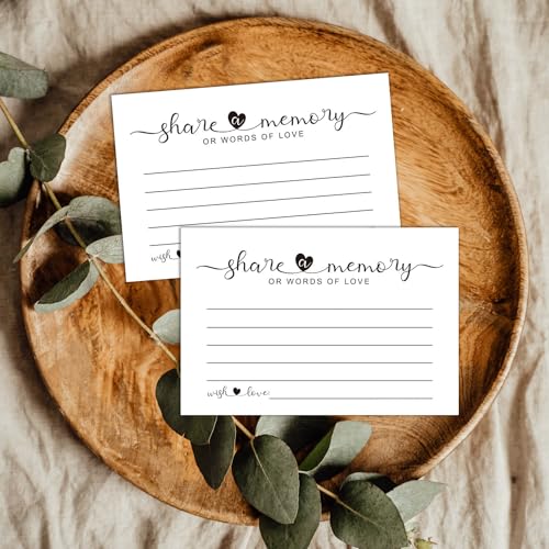 50 Share a Memory Cards for Celebration of Life, Graduation, Retirement, Birthdays, and Going Away Parties, Guest Book Ideas, Funeral Sign In Book For Memorial Service 4x6 Inches (Pack of 2) - size: 4x6 inches (Pack of 2)