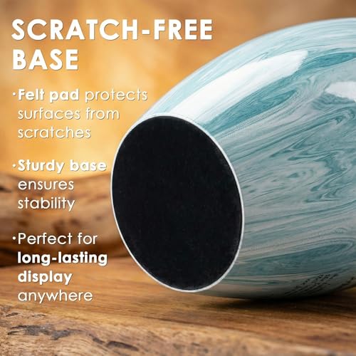 Emvency Urn for Ashes, Metal Alloy, 10" H x 6" W, Light Blue - color: Aqua Blue
