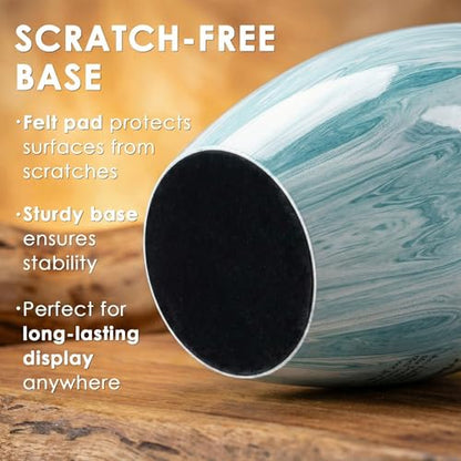 Emvency Urn for Ashes, Metal Alloy, 10" H x 6" W, Light Blue - color: Aqua Blue