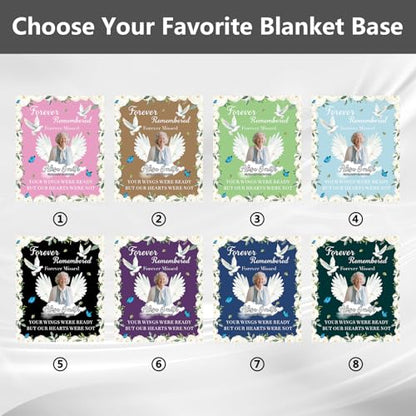 Personalized Sympathy Blanket Custom Memorial Blanket with Photos for Loss of Loved One in Loving Memory Bereavement Grief Gifts for Father Mother Husband Wife Friends (Style-4)
