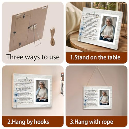 Letter from Heaven Memorial Picture Frame, Sympathy Gifts Bereavement Gifts for Loss of Loved One, In Loving Memory Photo Frame Gift, Memorial Condolences Remembrance Mother Father Gift 4x6 in