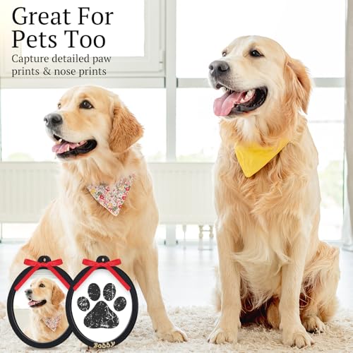 AmazingSpark 2 Sets Paw Print Kit for Dogs Inkless Pawprint Keepsake Kit Cat Pawprints Personalization Tool Keepsake Frame Double Sided Paw Print Ornament