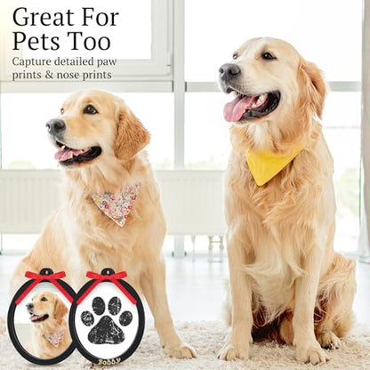 AmazingSpark 2 Sets Paw Print Kit for Dogs Inkless Pawprint Keepsake Kit Cat Pawprints Personalization Tool Keepsake Frame Double Sided Paw Print Ornament